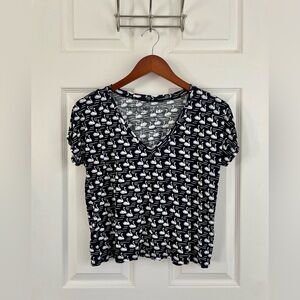 Aeropostale Black and White Swan Print Tee